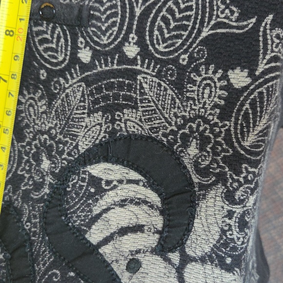 Lucky Brand Black Long Sleeve Henley with Silver Mandala - Picture 7 of 8